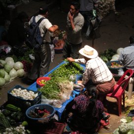 Vegetable sellers in the Chichicastenango market.